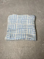 Aden & Anais Blanket Gray Blue White Square Stripe Muslin Swaddling Baby Lovey