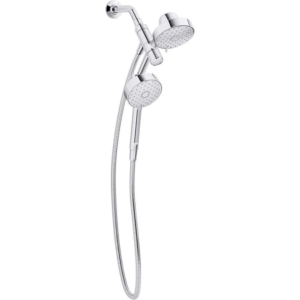 KOHLER Awaken 5 Dual Wall Mount Fixed and Handheld Shower Head Polished Chrome