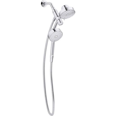 #ad KOHLER Awaken 5 Dual Wall Mount Fixed and Handheld Shower Head Polished Chrome $113.92