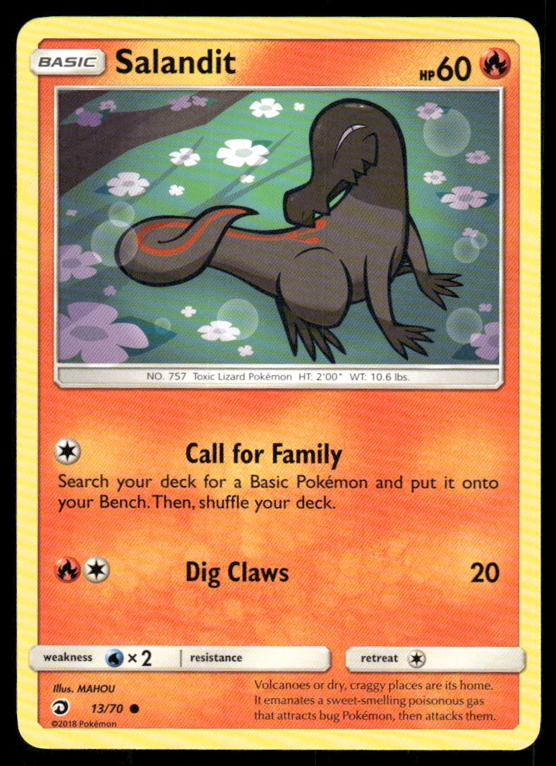 Salandit 13/70 Common Dragon Majesty Pokemon Lightly Played