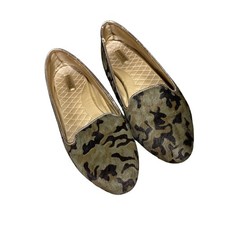 Birdies Blackbird Smoking Slipper 8.5 Camo Calf Hair Green Gold
