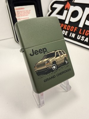 ORIGINAL Zippo Feuerzeug JEEP GRAND CHEROKEE grün matt 1999 NEU IN BOX