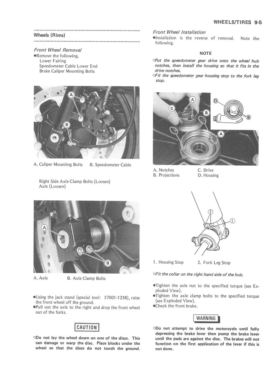 KAWASAKI Workshop Manual ZX10 Ninja 1988 1989 & 1990 Service