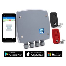 NODEMATIC ND-GC-1S Funk + WLAN Rolltorsteuerung SET Lichtschranke 2x Handsender