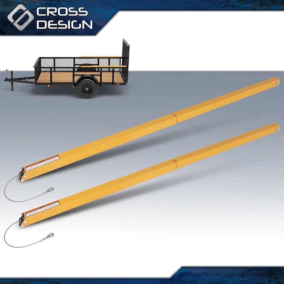 Puerta trasera amarilla de 2 lados para remolque utilitario puerta y rampa sistema de asistencia de elevación 350 lb Foto 2 de 4