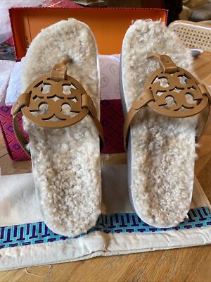 Tory Burch Miller Cloud Shearling Women's Leather Sandal