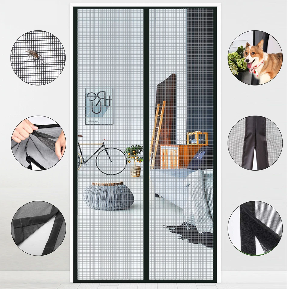 Magnetic Screen Door Hands Free Auto Mesh Curtain Anti-bug Fly Mosquito Bug Net - Image 4 of 4