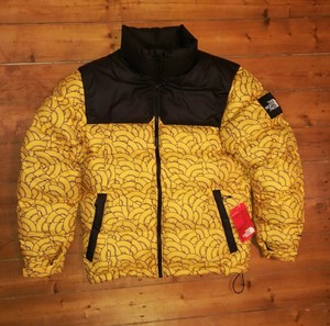 the north face black label 1992 nuptse jacket yellow dome print