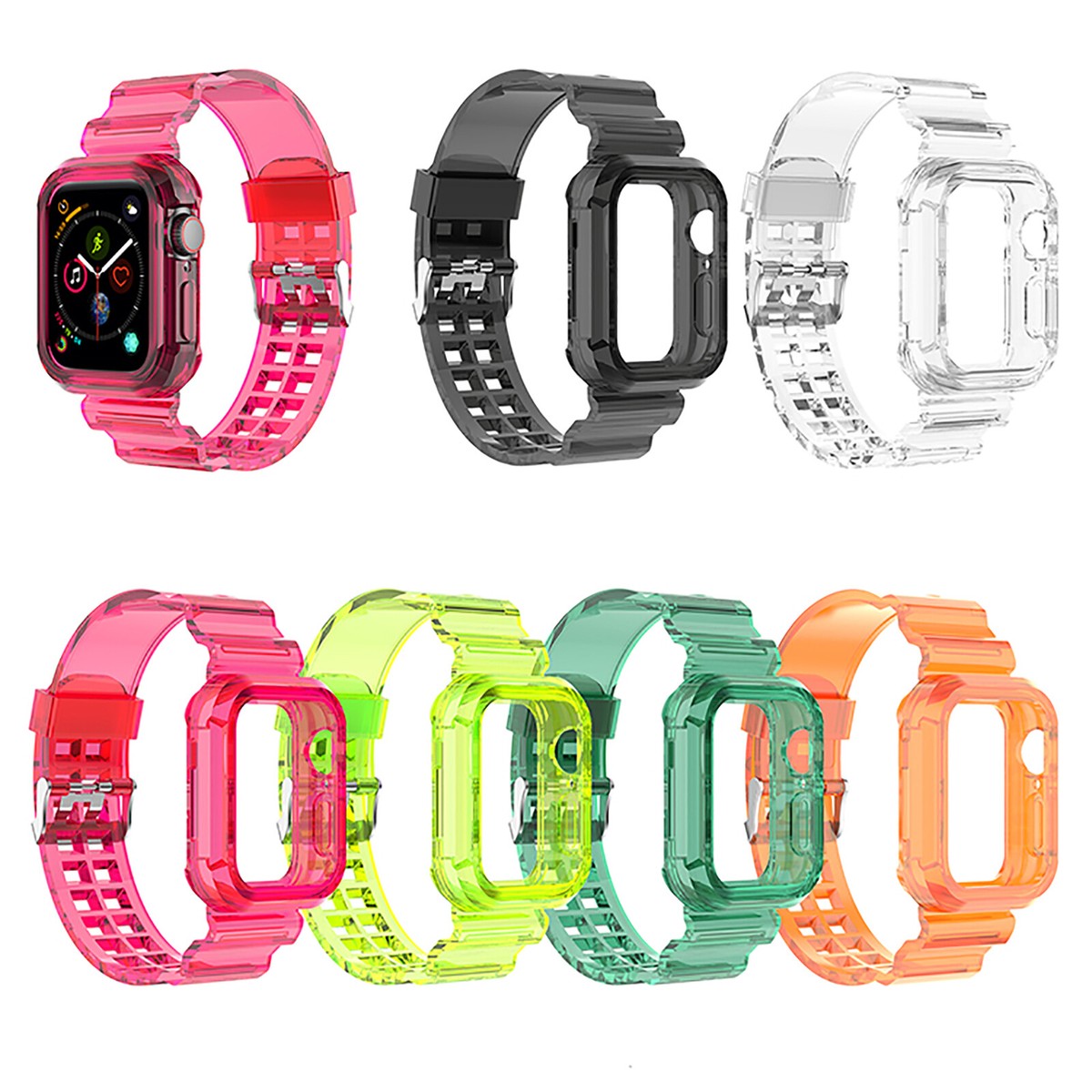 For Watch Series iWatch 3-1 SE 38-44mm Transparent Watch Band Strap