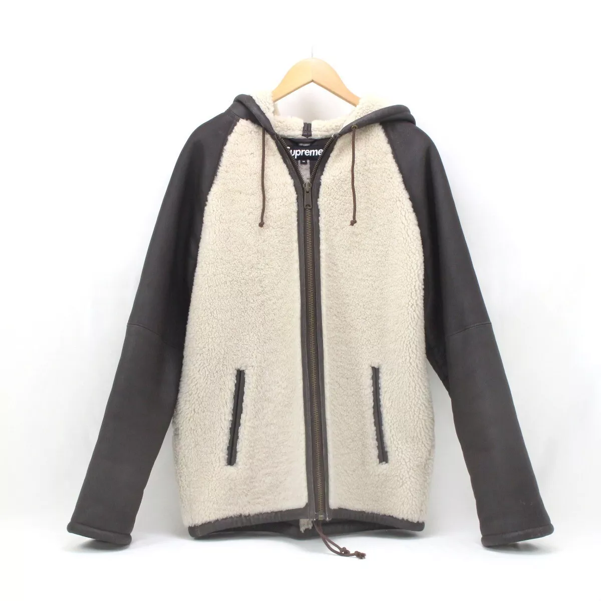 Veste d'extérieur marron Supreme Boa Mouton en cuir taille M