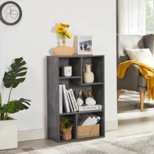 2/3/4 Tier Wooden Bookcase Cube Organizer Freestanding Shelves Display Cabinet