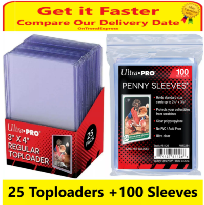 top loader card sleeves sizes 25 x Ultra Pro 35pt TopLoader + 100 TopLoaders Loaders during trade Ultra PRO 3