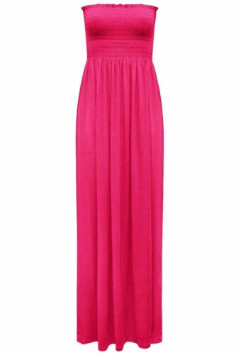 Trägerloses Damen-Maxikleid Damen durchsichtig Ausleger Schlauch Bandeau langes Set Größe 8-22 - Bild 10 von 39
