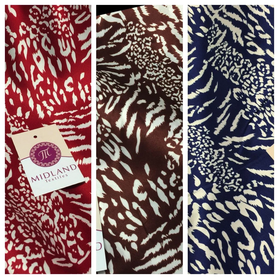 Animal Print lightweight silky Satin fabric 58" M88 Mtex