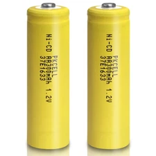 2pcs AA Batteries Ni-CD Rechargeable 300mAh 1.2v Button Top Double A Cell PKCELL