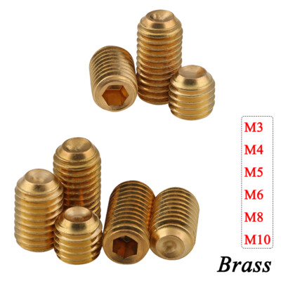 Brass Grub Screws Allen Hex Socket Set Screw Cup Point M3 M4 M5 M6 M8 M10 DIN916