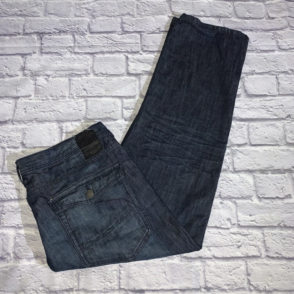 Marc Ecko Jeans Mens 40x30 Cut and Sew Bootcut Dark Wash Blue Denim - Image 2 of 4