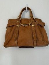 Rachel Zoe Womens Leather Buckle Clasp Messenger Tote Bag Tan Shoulder Strap