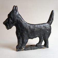 Scotty Dog Boot Scraper, Signed on Back Sculptured Metal Studios 1928, Scottie