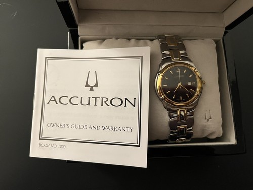 Bulova Accutron Barcelona 28B60 Mens Swiss Quartz Gold Plated Watch & Box Set - Picture 9 of 12