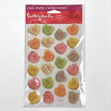 NEW Stickety Doo Da EPOXY CONVERSATIONAL HEARTS American Greetings Stickers
