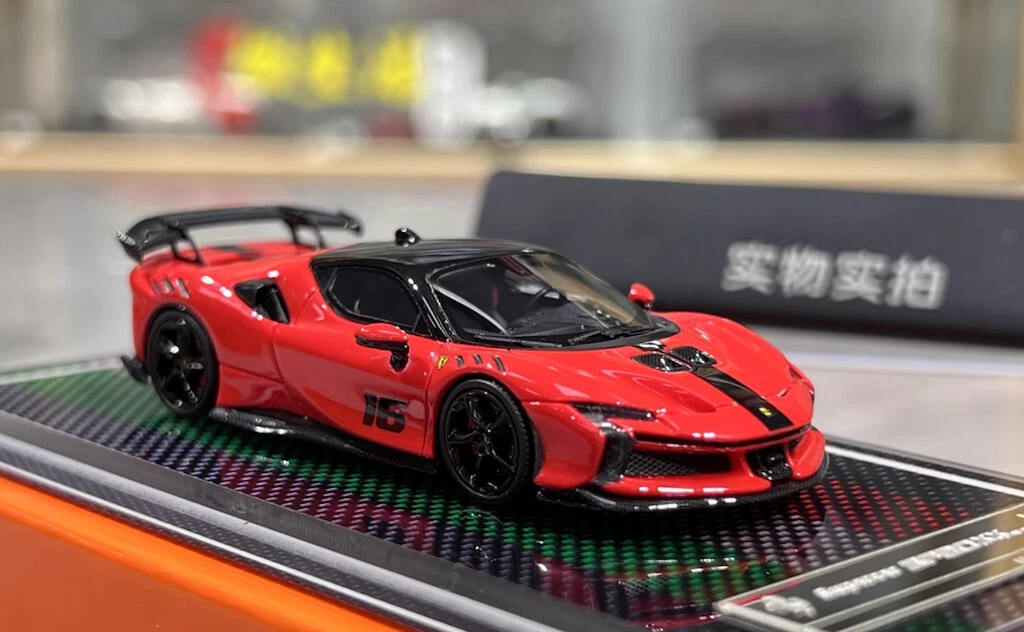 U2 1:64 Red #16 SF90XX Stradale Racing Sports Model Diecast Resin
