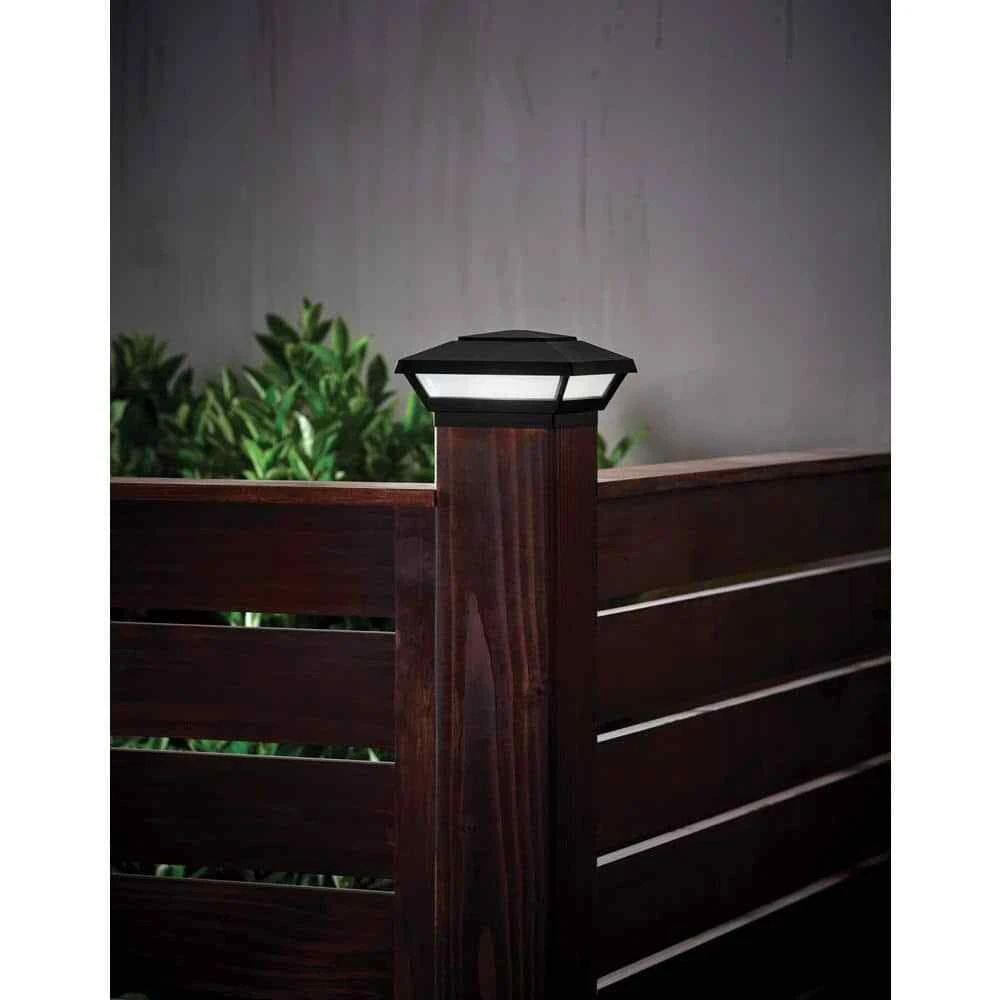 Hampton Bay Low Voltage Black Integrated LED 4x4 and 6x6 Deck Post