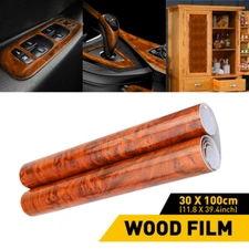 Car Wood Interior Grain Textured Glossy Wrap Sticker Decal Sheet Vinyl Film DIY