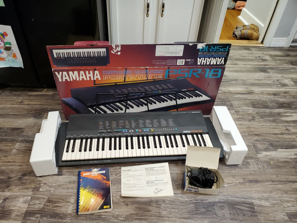 patron Styre aflange VINTAGE 61 Key Yamaha PSR-18 Electronic Keyboard Portatone w/ accessories  MINT | eBay