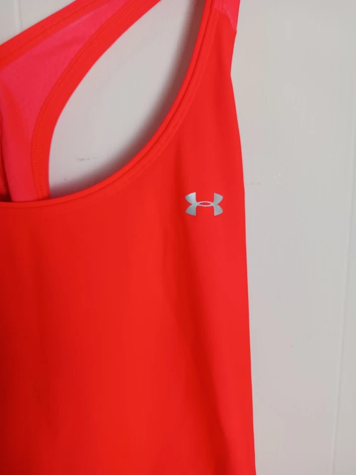 Women's Under Armour Heatgear Vest Top Pink Gym Yoga Sports 1305470 Size XL  - Image 2 of 4