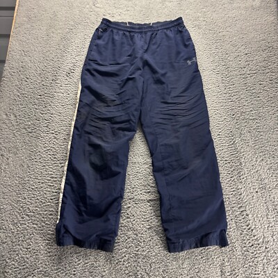 Under Armour Track Pants Mens Small Blue Polyester Loose Fit Zip
