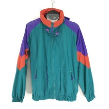 Vintage Eddie Bauer Colorblock Windbreaker Jacket Men's Small Nylon Hooded 90s
