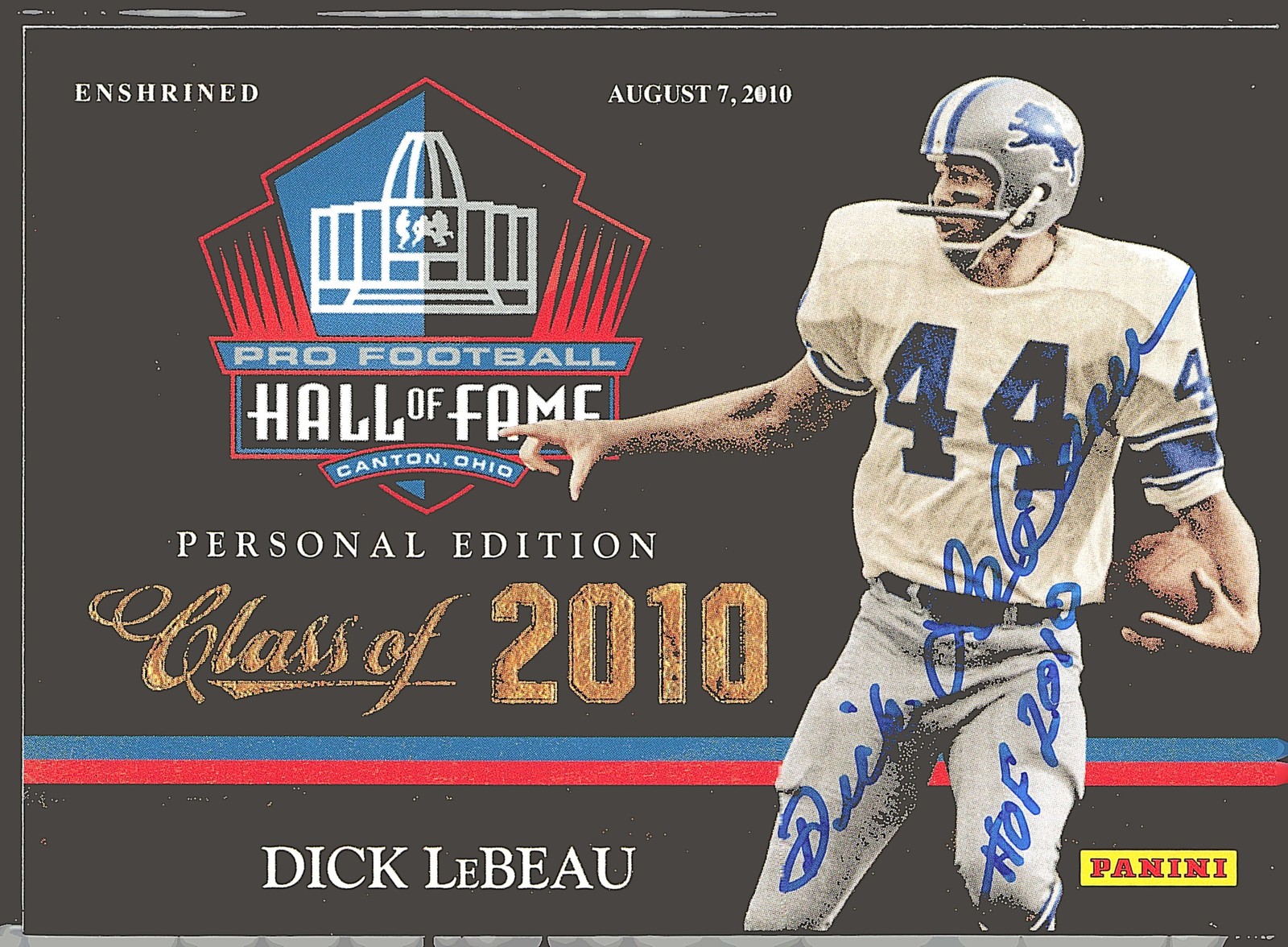 2010 Panini Pro Football Hall of Fame #7 Dick LeBeau HAND SIGNED