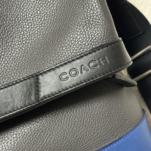 Coach Camden 2Way Messenger Bag Grain Leather Gray/Blue Used - Picture 10 of 17