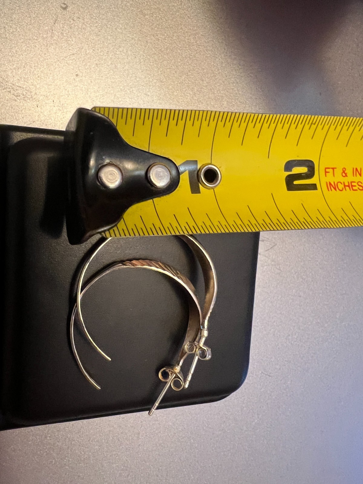 Vintage Sterling Silver MWS Leaf Pattern Earrings - image 2