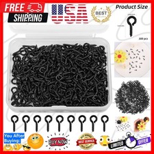 300pcs Small Screw Eye Pins, 10mm x 5mm Eye Hook Mini Screw Eyelet Pin for DI...