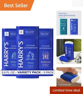 Extra-Strength Antiperspirant for Men - 72-Hour Variety Pack (Stone, Redwood,...