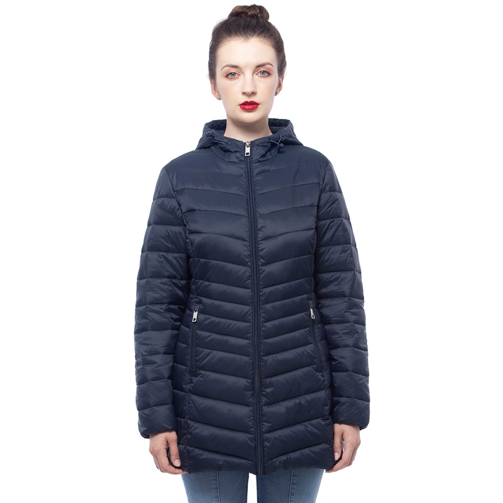 Rokka&Rolla Women's Long Puffer Jacket Lightweight Packable 