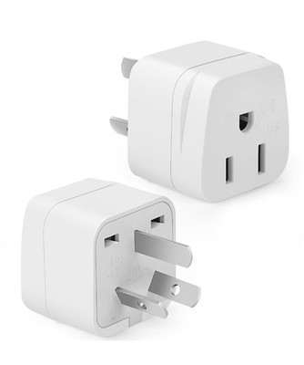 2 Pack US to Australia Power Plug Adapter, New Zealand Adapter White