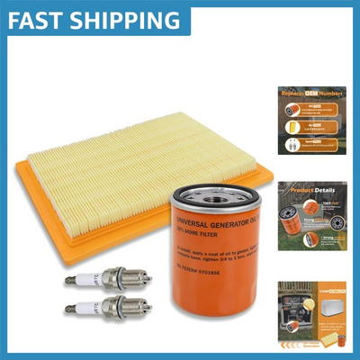 #ad 6485 Maintenance Kit: Oil Filter Air Filter amp; Spark Plug for Generac 16 26KW $28.79