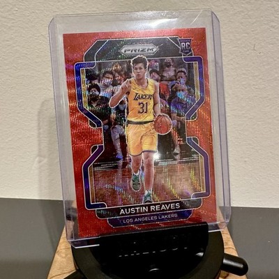 2021-22 Panini Prizm Austin Reaves RC Ruby Red Wave Rookie SP LA Lakers #165