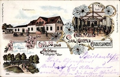 Litho Biechów Beichau Głogów Glogau Silesia, Carl Meiers Hall -... - 11269924