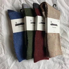 Nordstrom Mens Crew Socks 4 Pair Pack Assorted Colors Wool Blend Shoe Size 6-12