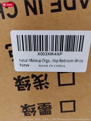 Haturi White Dressing Case Makeup Organizer Acrylic Lid Dustproof Waterproof 15 