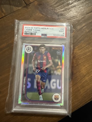 PSA 10 LAMINE YAMAL 2023-24 TOPPS MERLIN UCC Barcelona Rookie Card RC GEM MINT
