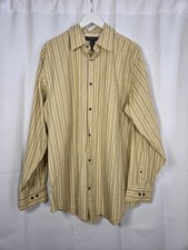 Banana Republic Button Down Yellow Striped Shirt 100% Cotton Men's Size L