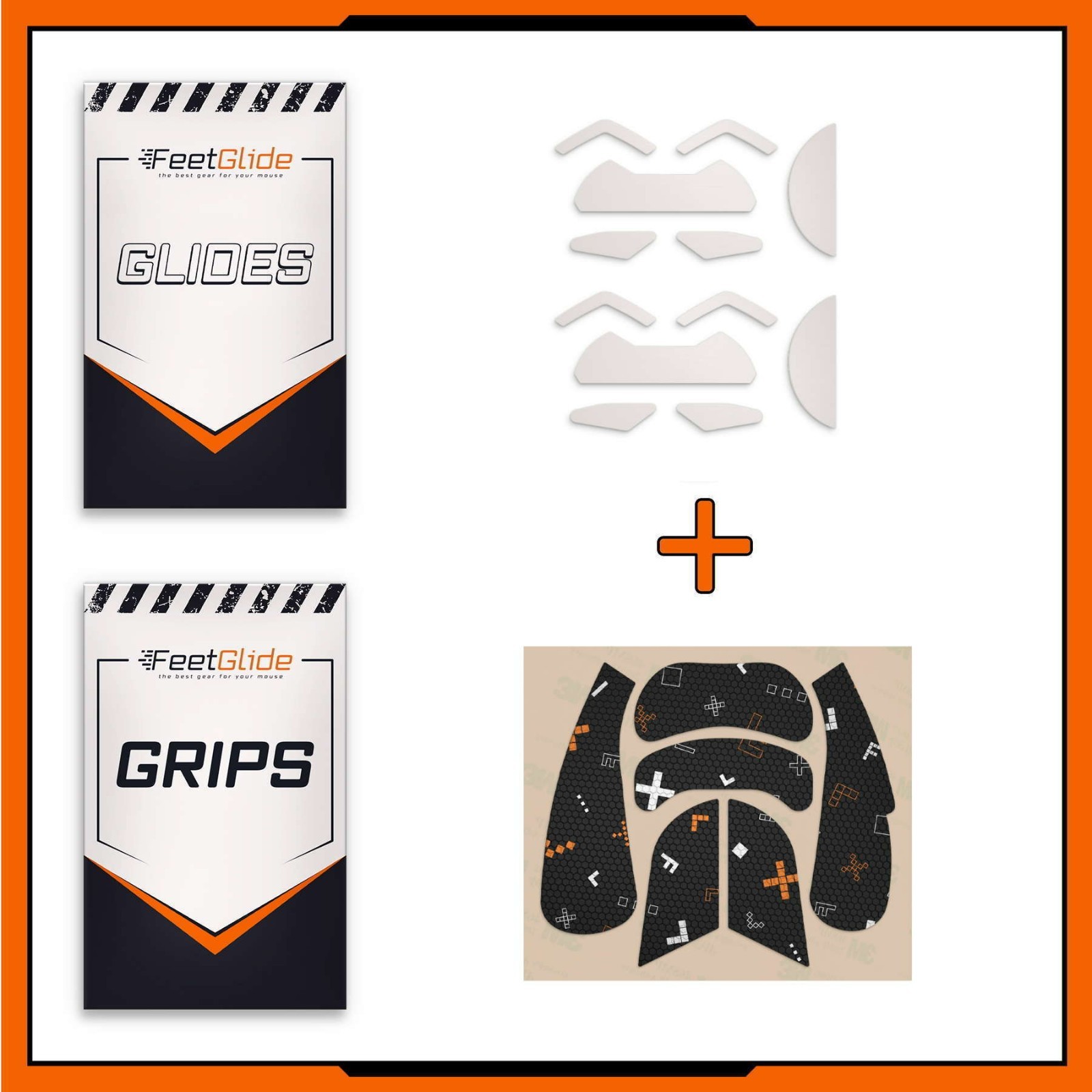 FeetGlide PTFE Mouse Skates & Grip Tape Bundle for Logitech 