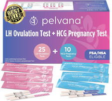 Ovulation and Pregnancy Test Strip Combo Kit 25 LH Ovulation Tests