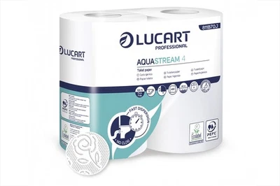 AXIS LINE Lucart AQUASTREAM 4 - Selbstauflösendes Toilettenpapier für Camping und Boot WC