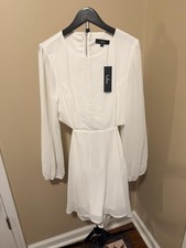 Lulus White Back Cutout Long Sleeve Mini Dress NWT Size L